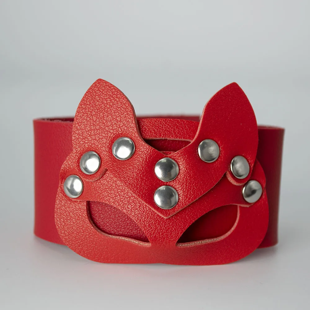 Широкие манжеты в виде кошки из искусственной кожи стиле панк готика рок унисекс