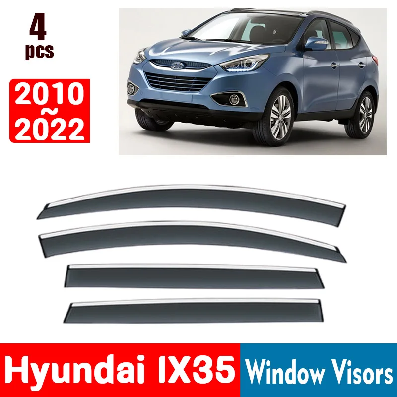 FOR Hyundai IX35 2010-2022 Window Visors Rain Guard Windows Rain Cover Deflector Awning Shield Vent Guard Shade Cover Trim