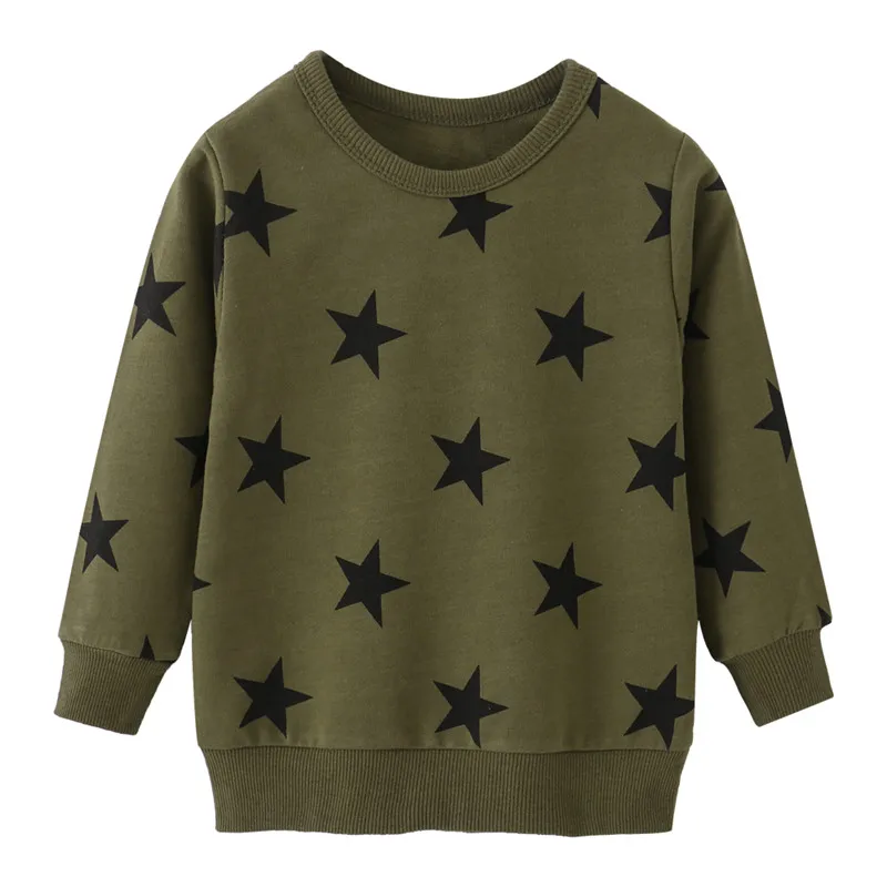 

New Arrival Long Sleeve Stars Print Boys Girls Sweatshirts Autumn Spring Kids Clothes Hot Selling Shirts Tops &