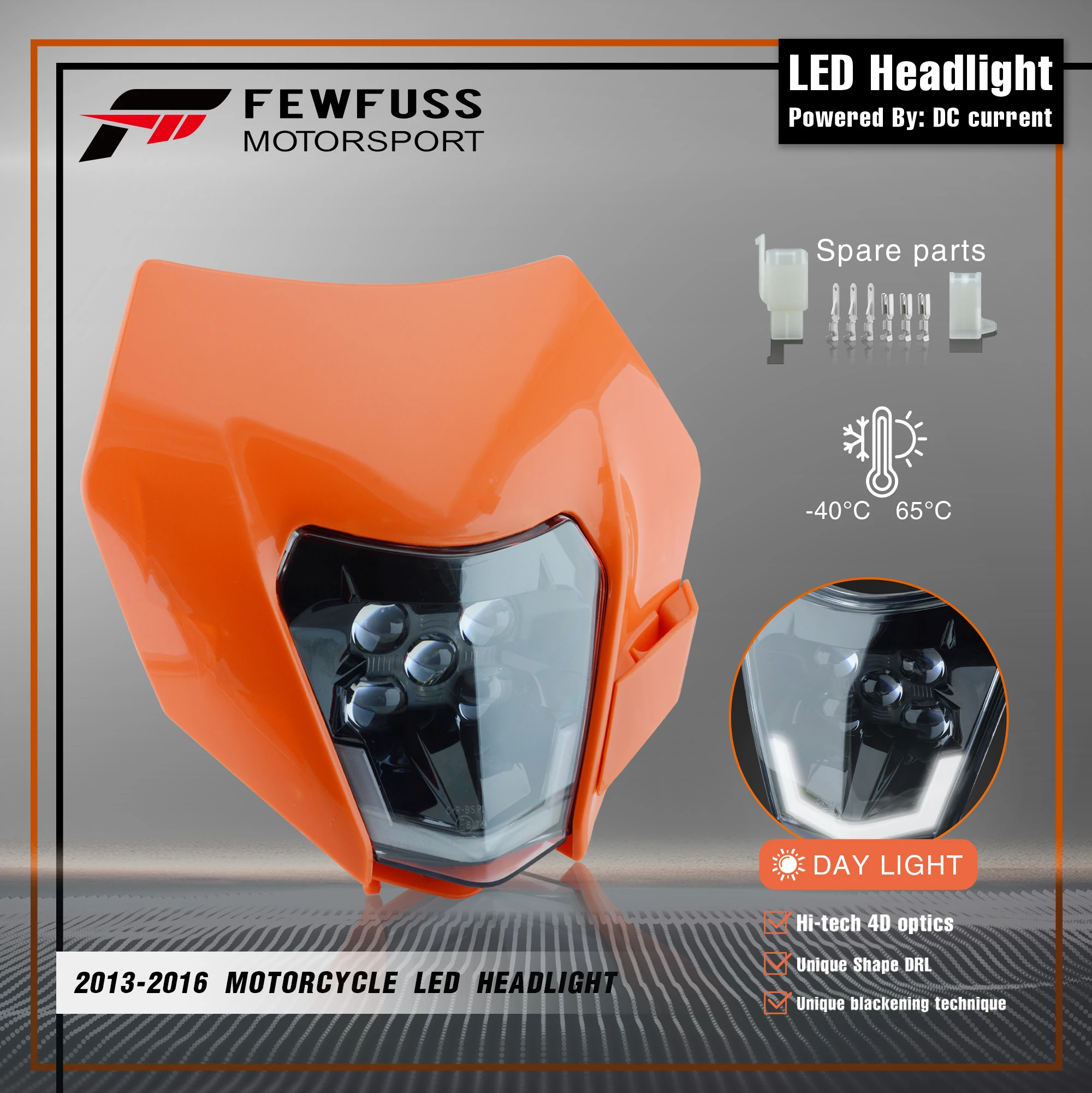 

Передсветильник фара для мотоцикла FEWFUSS, передсветильник РА обтекатель Supermoto для KTM EXC SXF MX, фара для кроссового велосипеда, эндуро, передняя ф...