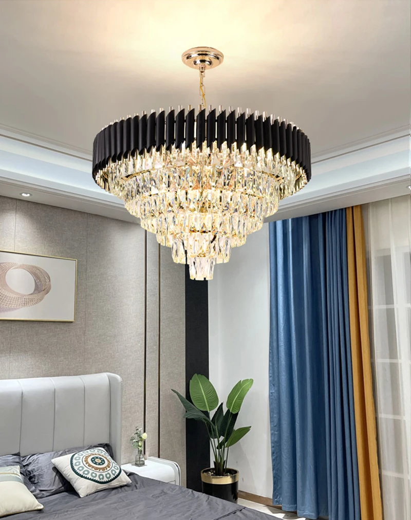 

Modern Crystal Chandelier Good Quality Round Hanging chandelier Elegant K9 Crystal Suspension Lamp for living room Lobby