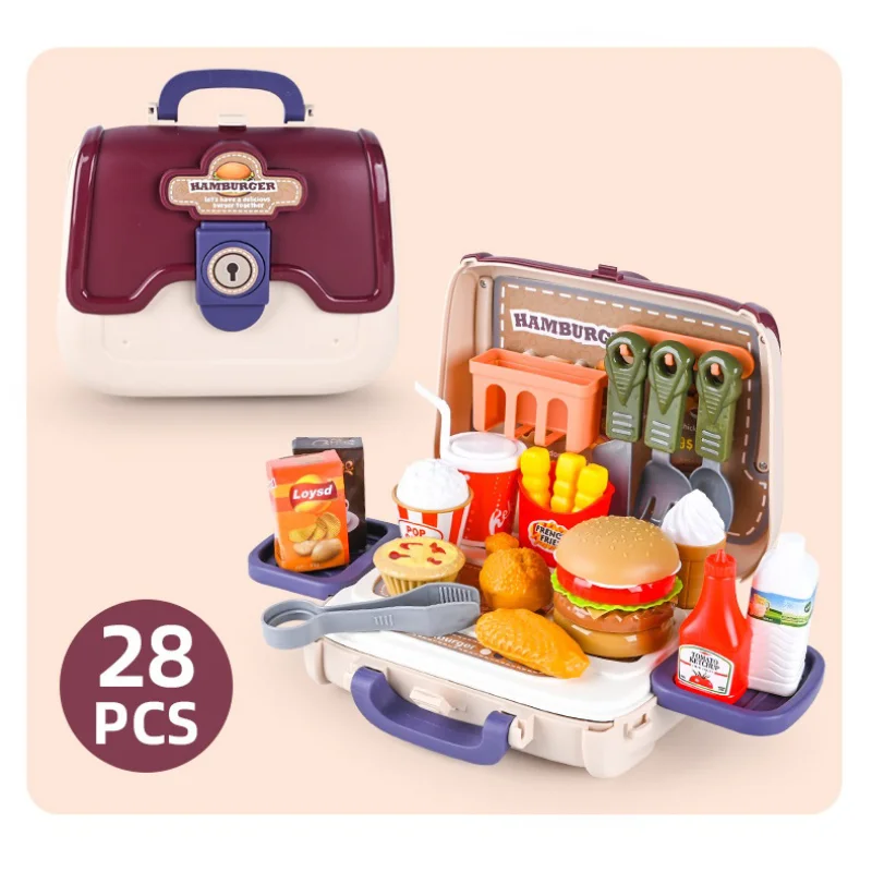 

Детские игрушки для ролевых игр, косметические инструменты для девочек и мальчиков, сумка через плечо для гамбургеров, детские подарки, обучающая игрушка
