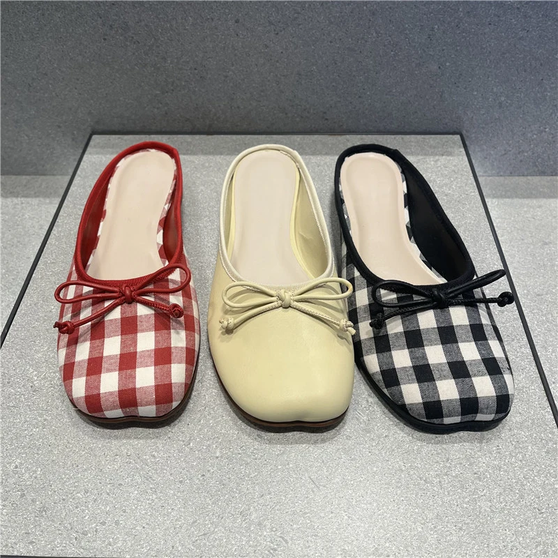 

The spring of 2023 designer shoes baotou slippers female small mill with flat shoes