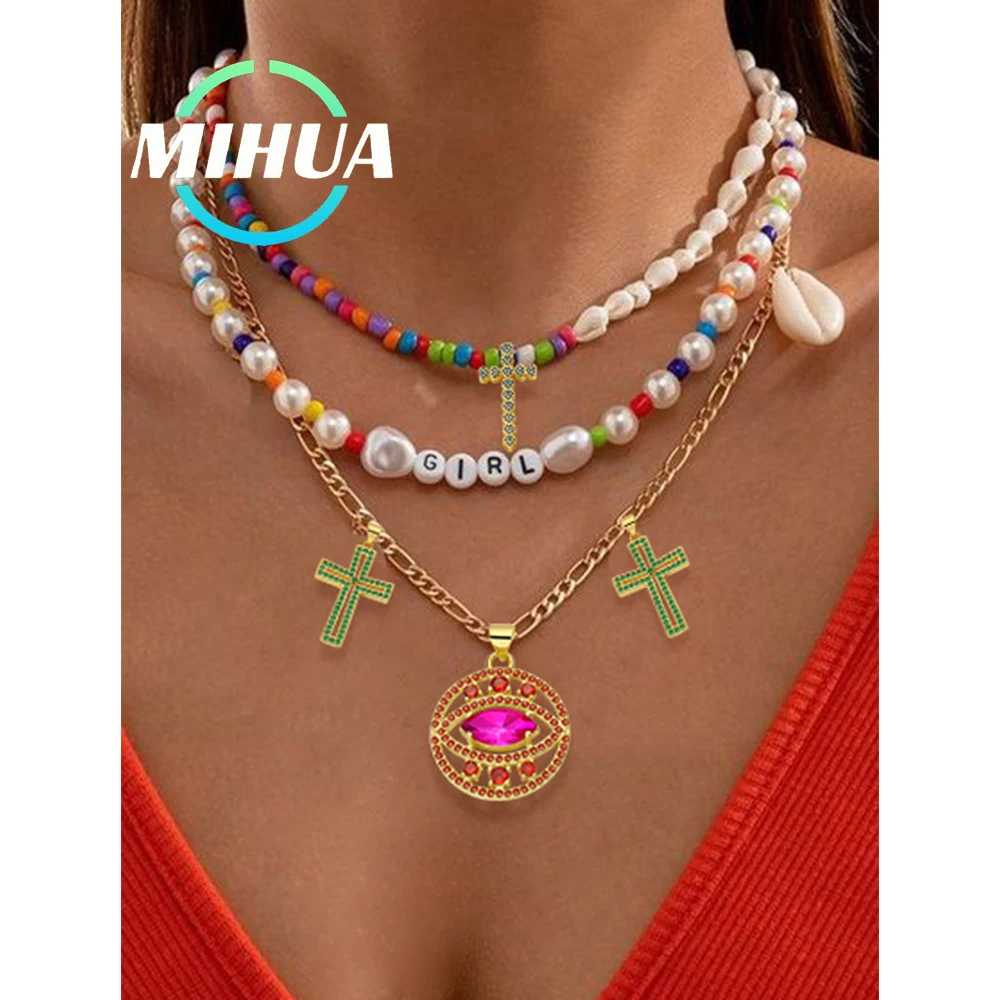 

HUAMI Zirconia Turkish Evil Eye Cross Pendant Religious Talisman Charms for Jewelry Making Diy Handmade Bracelet Necklace Charms