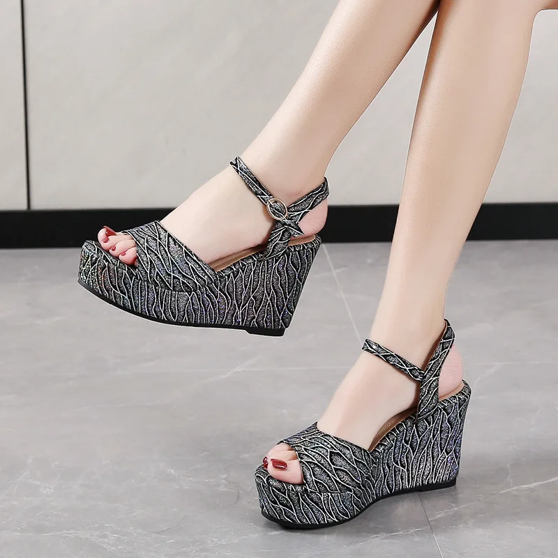 

2022 Woman Summer Sexy Wedge Sandals Platform Ladies High Heels Fashion Open Toe Casual Female Footwear