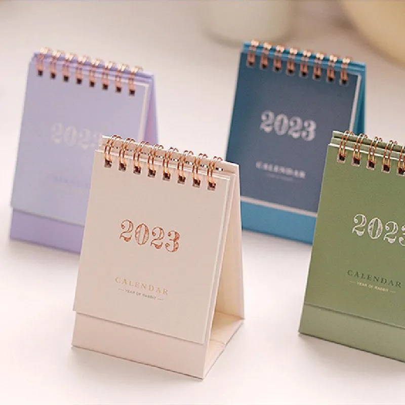 

2023 Simple Desk Coil Calendar Mini Dual Daily Schedule Table Planner Yearly Organizer Office School Supplies