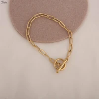 joolim jewelry wholesale fashion no fade simple retro network red baroque style buckle bracelet waterproof gold jewelry