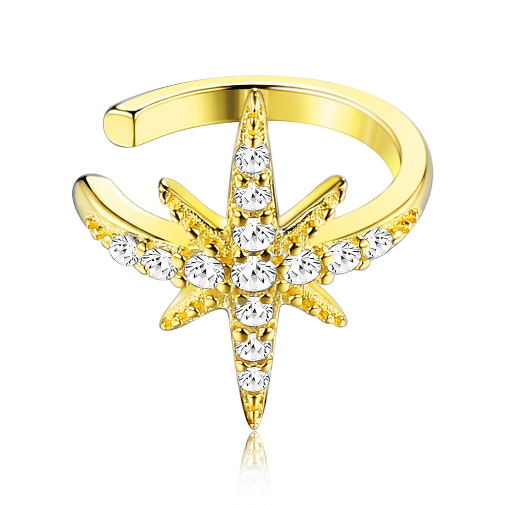 

S925 Серебряный геометрический зажим для ушей, измеритель темперамента, искусственное слово и серьги, нишевой ptee0484