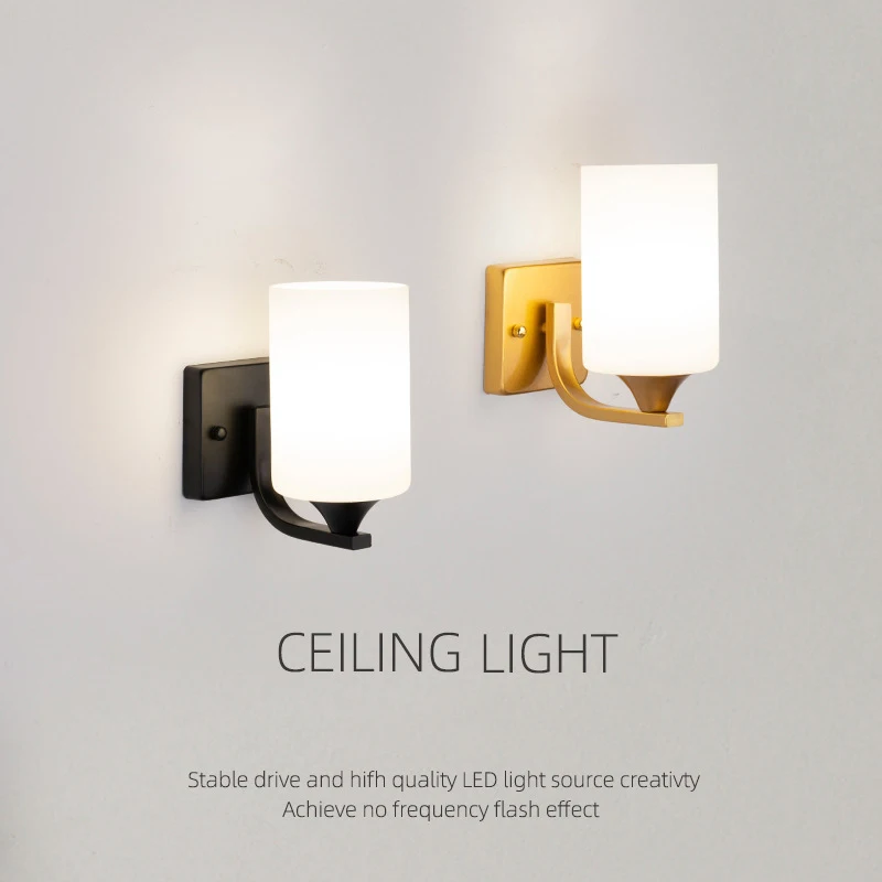 

E27 LED Indoor Wall light Black Golden Color Home Wall Decoration Bedroom lighting Lighting Fixtures Bedside lamp Sconce