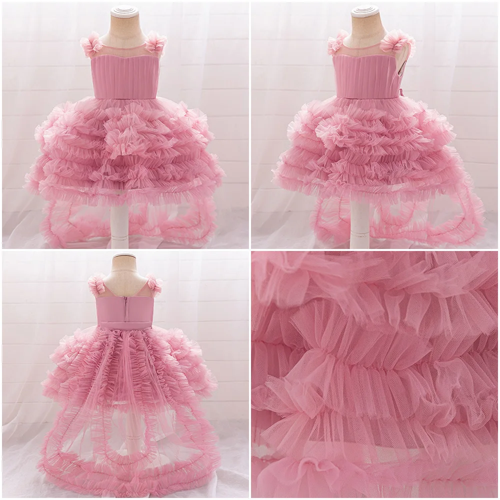 Детские костюмы со шлейфом детское свадебное платье принцессы на день рождения