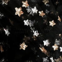 1meter price star sequin fabric mesh embroidery sequin fabric dress fabric