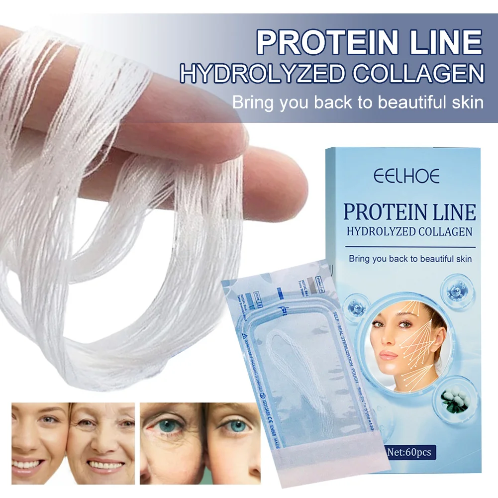 

Collagen Protein Thread Absorbable No Neddle Face Protein Lifting Line Anti-Aging Wrinkle Removal Skin Firming Moisturizing Care