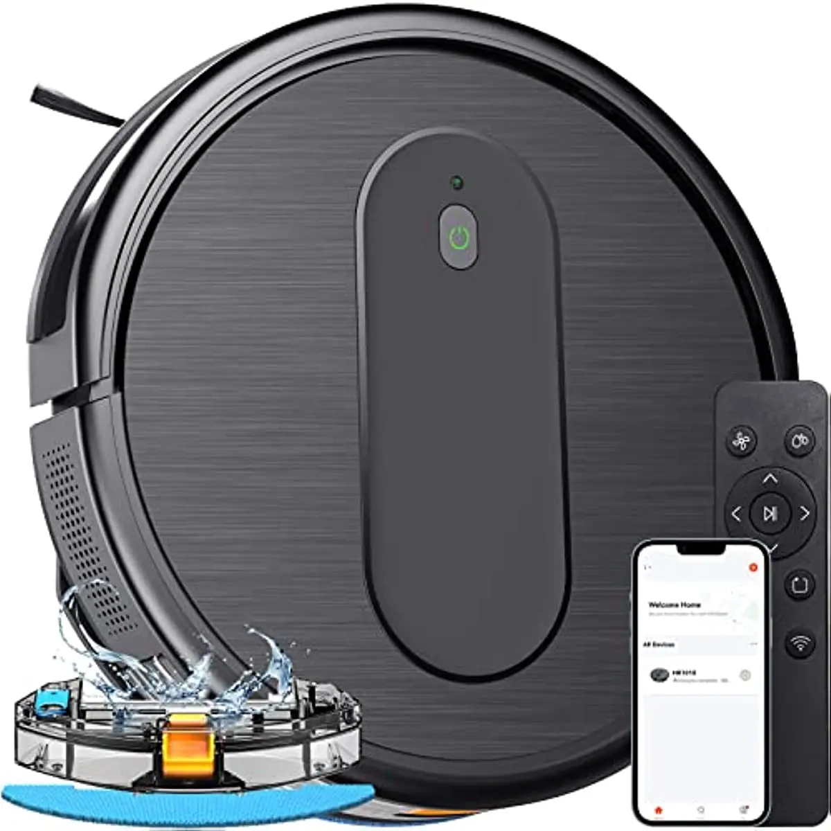 

Robot Vacuum and Mop Combo, 3 in 1 Mopping Robotic Vacuum with Schedule, App/2.4Ghz Wi-Fi/Alexa, 1600Pa Max Suction