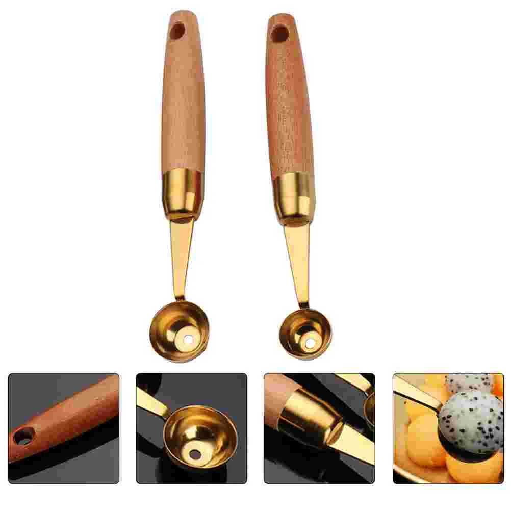 

2pcs Durable Fruit Scoops Stainless Steel Digging Scoops for Restaurant Home