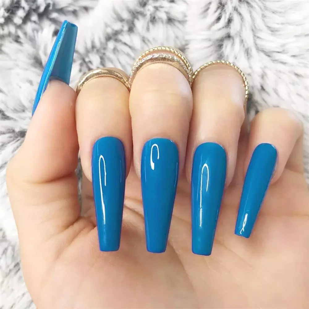 

NEW2023 Professional Fake Nails Long Ballerina Half French Acrylic Nail Tips Press On Nails Full Cover Manicure Beauty Tools
