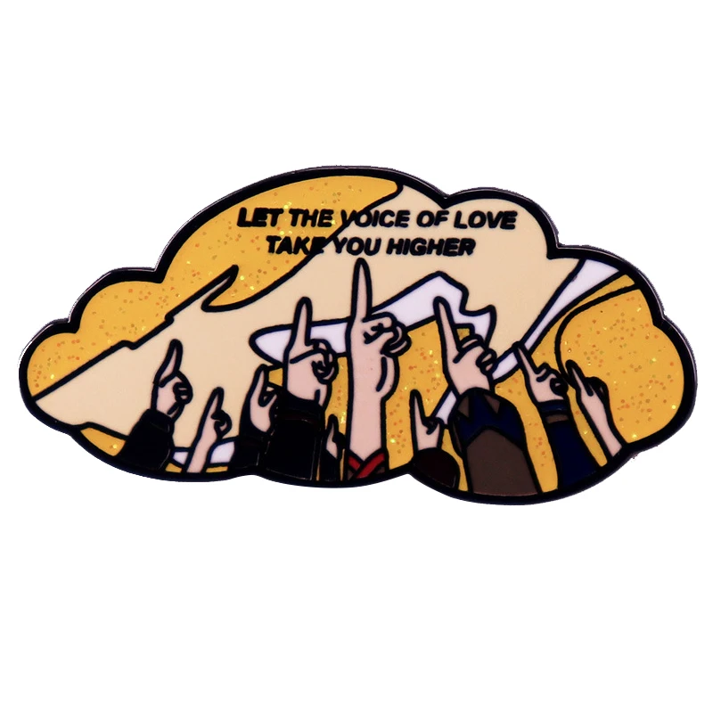 A2932 Пусть голос любви возьмет вас выше аниме Джоджо Необычные приключения, Шпилька для лацкана, значок для фанатов, ювелирные изделия