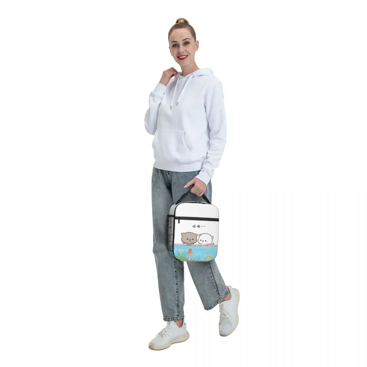 Изготовленная на заказ изолированная сумка для обеда из персика и Гомы женщин