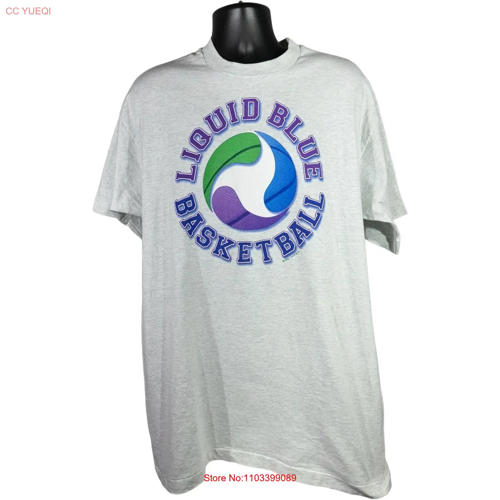 Винтажная голубая баскетбольная Футболка 90s