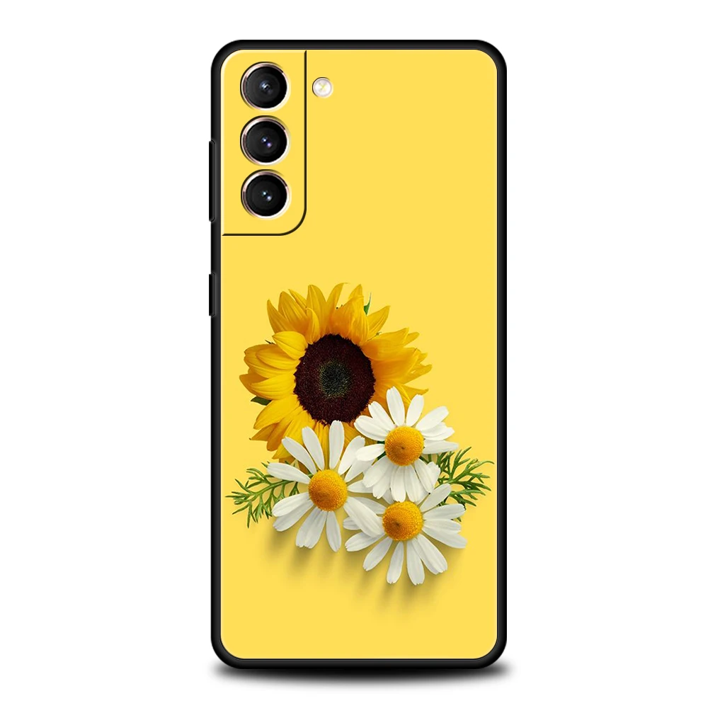 Фото Чехол с подсолнухом для телефона Samsung Galaxy S24 S23 S22 S20 S21 FE Ultra S10 S10E S9 S8 Plus №4