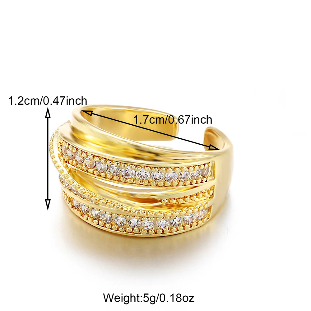 Изящные кольца с фианитом для женщин элегантные многослойные бриллиантовые