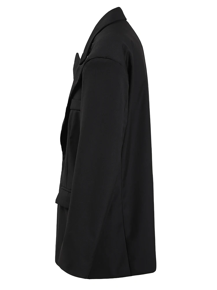 Женский стеганый Блейзер ZMEENNA черный пиджак большого размера с длинными рукавами