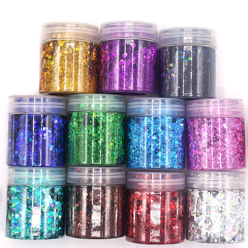 

Chunky Colors Bulk Glitter 50grams 24 Colors POLYESTER HOLOGRAPHIC Chunky Holographic Glitter Holographic Glitter Mix