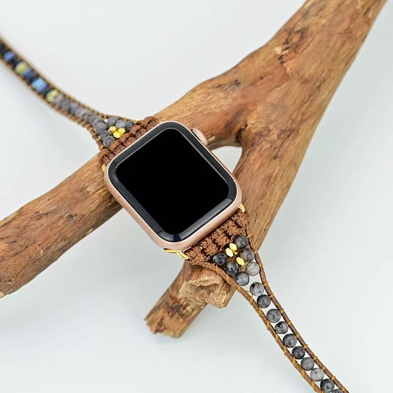 Bohemia Natural Stone Bracelet For Apple Watch Series 8 ultra 49mm 45mm 41mm Band For iWatch 7 6 5 4 3 38mm 42mm 40mm 44mm Strap