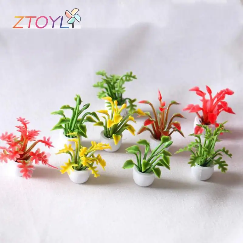 

Миниатюрный цветочный горшок для кукольного домика, модель растения, садовые аксессуары, игрушка «сделай сам», 1:12