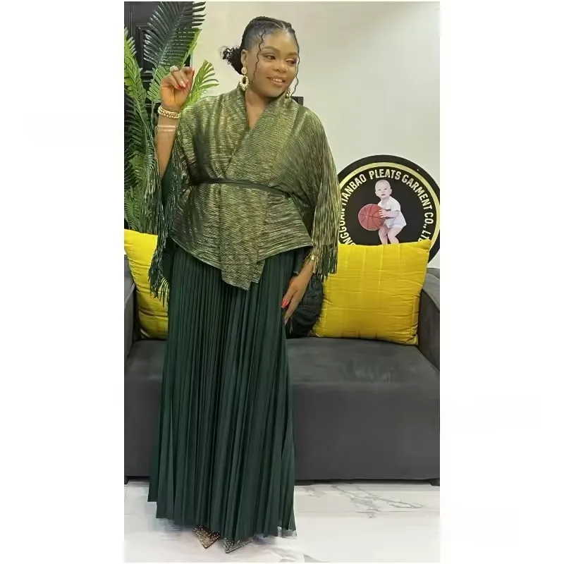 2024 плиссированный женский костюм Miyake новый модный топ на шнуровке с длинными