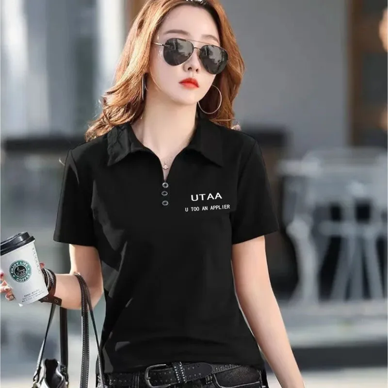 23 summer new breathable golf UTAA brand Polo shirt ladies casual short-sleeved summer ladies Polo shirt sports T-shirt.