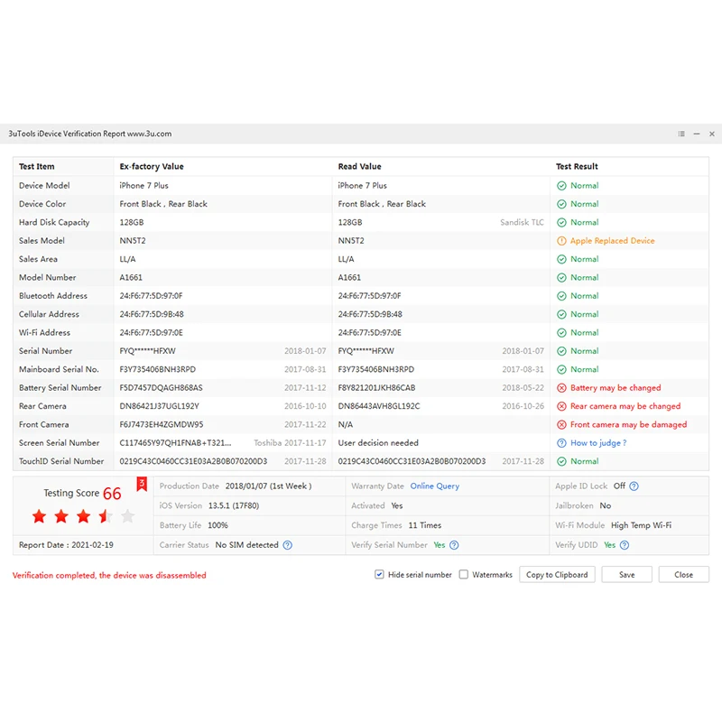 100% оригинальная материнская плата для Iphone 7 plus Заводская разблокированная p 32 Гб