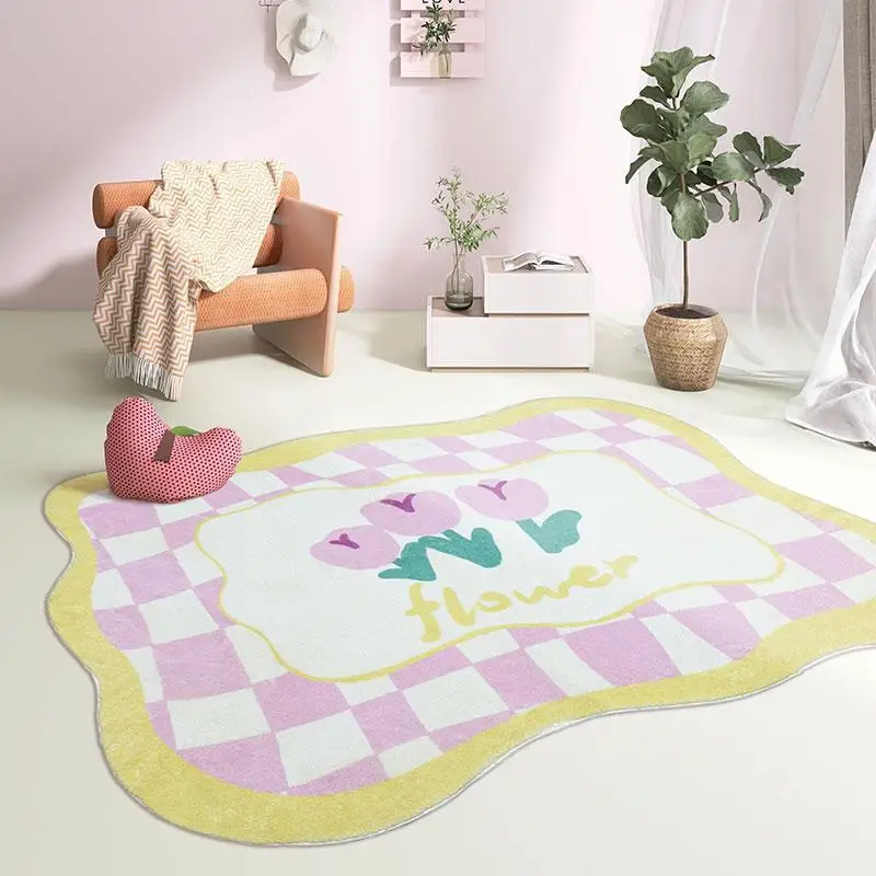 Художественный ковер в клетку прикроватное одеяло стильный напольный коврик для