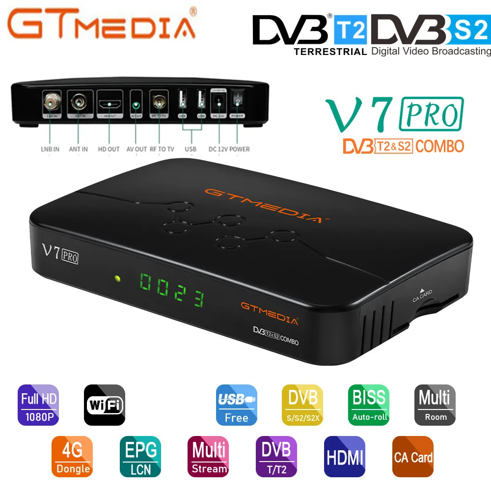 Gtmedia цифровой наземный спутниковый ресивер V7 Pro HD TV приемник Combo DVB-S2 DVB-T2 декодер