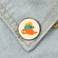 being lazy animal printed pin custom funny brooches shirt lapel bag cute badge cartoon enamel pins for lover girl friends