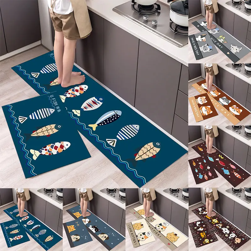 

Cartoon Long Non-Slip Kitchen Mat for Floor Modern Bath Carpet Outdoor Entrance Doormat Living Room Bathroom Area Rugs