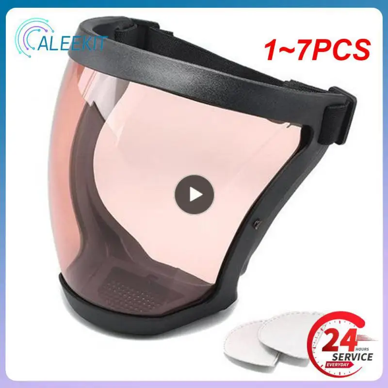

1~7PCS Transparent Full Face Shield Splash-proof Welding Safety Glasses Face Shield Windproof Mask Unisex Eye Protection Face