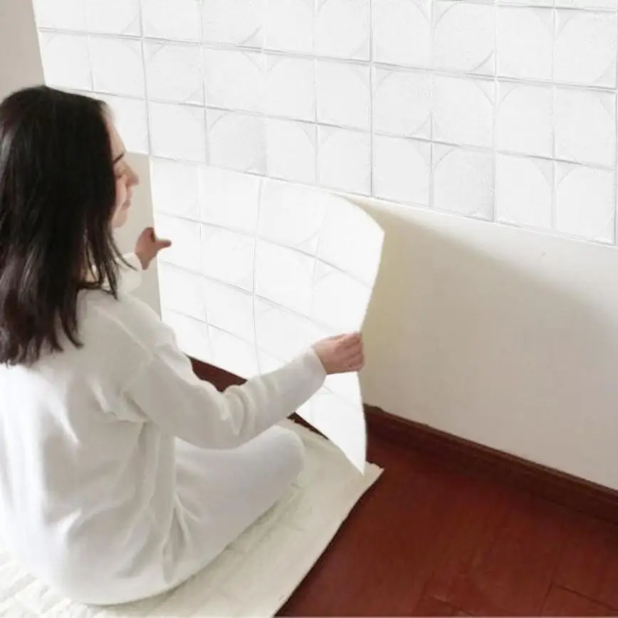 

10pcs 77*70cm Room Decoration New PE Foam 3D Wallpaper DIY Wall Stickers Wall Decor Embossed Brick Stone