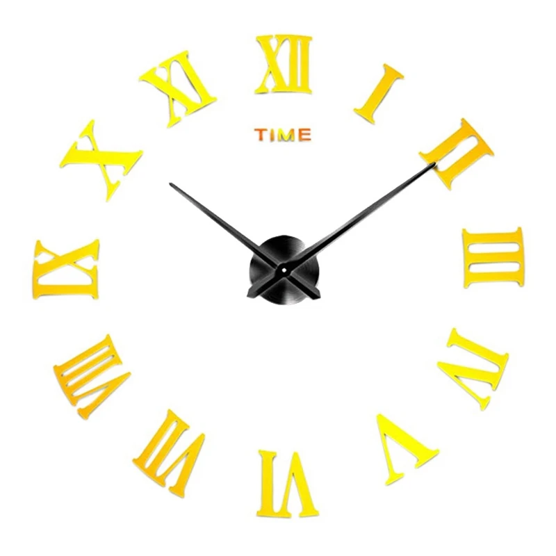 

Набор больших настенных часов «сделай сам», 3D кварцевые часы с зеркальным римским номером для дома, гостиной, спальни, офиса, Декор
