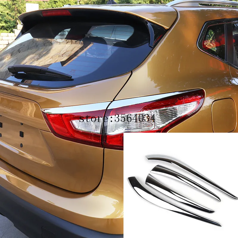 

For Nissan Qashqai j11 2014 2015 2016 2017 Chrome Rear Tail Light Taillight Lamp Cover Trim Eyebrow Eyelid Molding Garnish Bezel