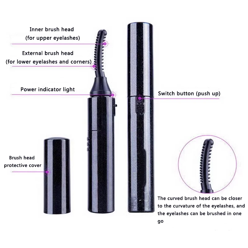 Долговечные портативные электрические щипцы для завивки ресниц с технологией