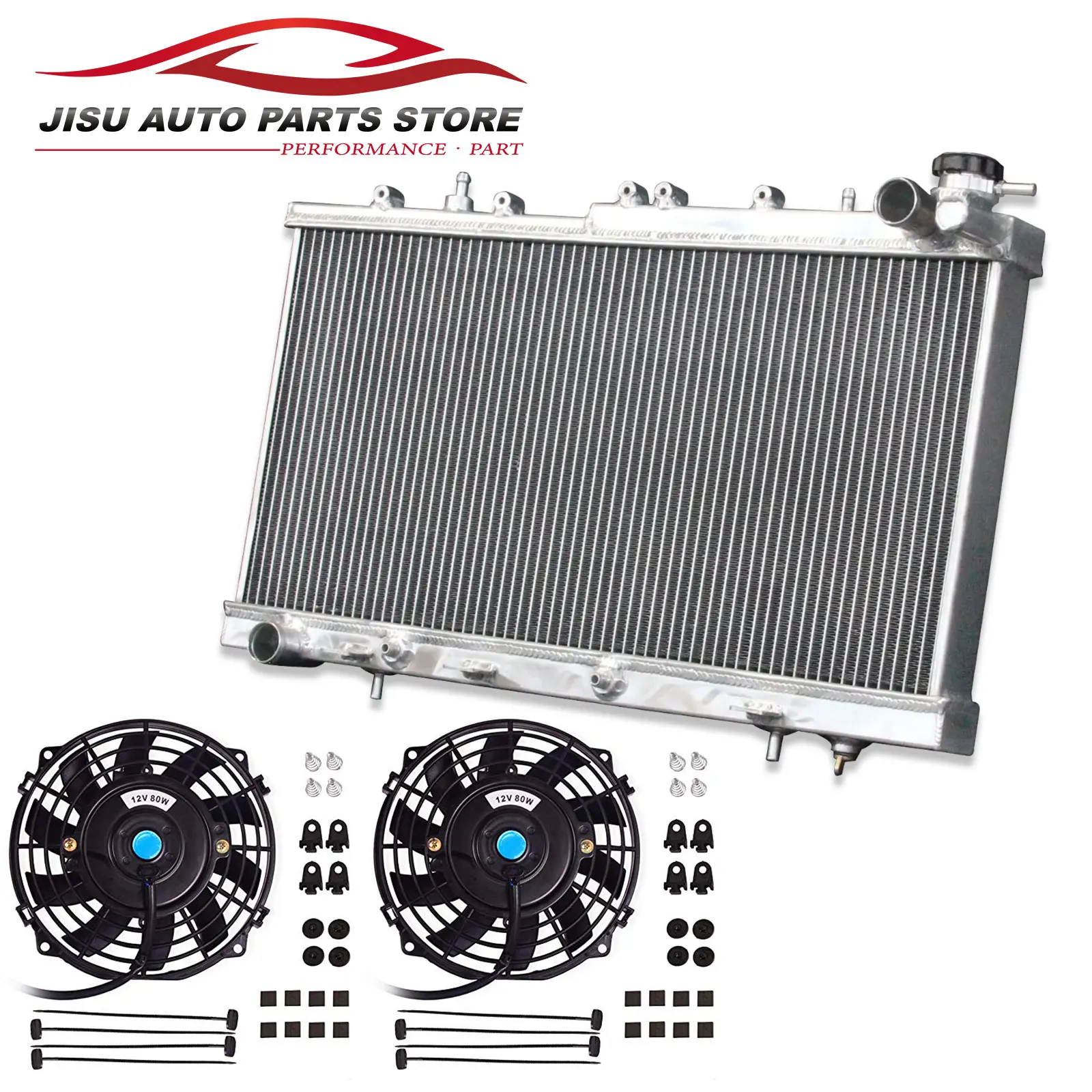 2-рядный алюминиевый радиатор + вентиляторы для 1991-2015 Nissan Sentra Tsuru Lucino 200SX Tsubame L4 AT 1992