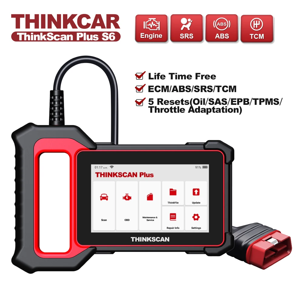 

THINKCAR Thinkscan Plus S6 S5 OBD2 сканер двигателя ABS SRS TCM система диагностический считыватель кодов диагностический сканер инструмент автомобильный сканер