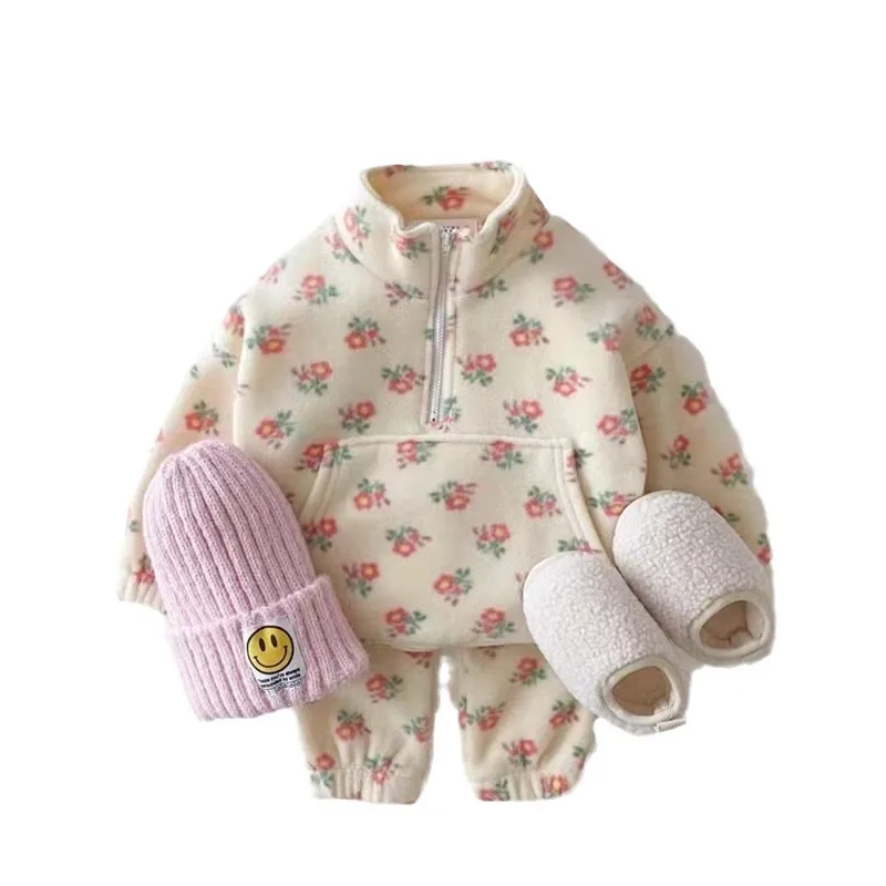 Комплект одежды для малышей на весну и осень мальчиков девочек стоячий воротник