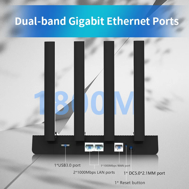 Cioswi 1800Mbps Dual Band Gigabit Wireless Router WIFI6 MTK7621A DDR3 256MB Flash 16MB Home WiFi High Speed Z100-A | Компьютеры и офис