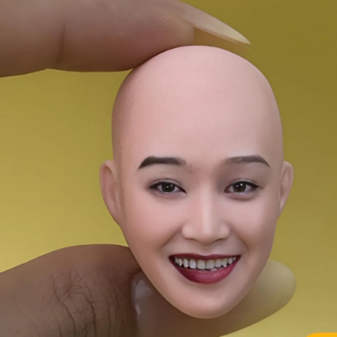Коллекционная 3D-голова азиатки 16 с выражением лица для кукол и фигурок 12 дюймов (совместима с TBleague, Phicen) (art.: 3920dc2d43181) - 3920dc2d43181
