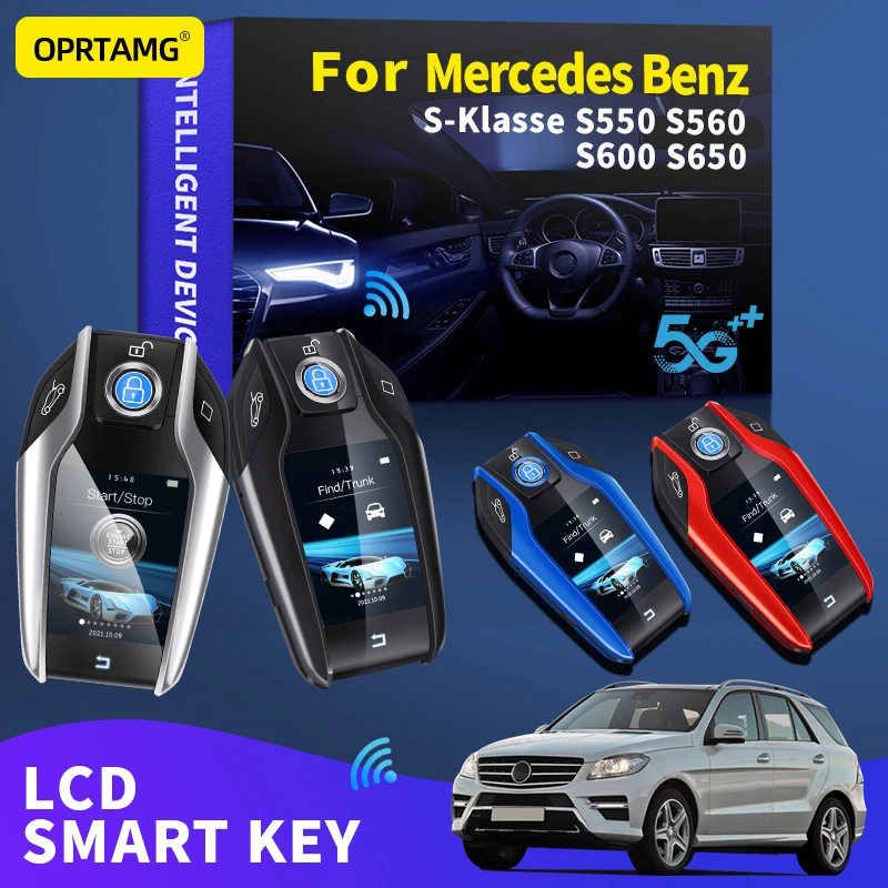 

OPRTAMG Car smart LCD key accessories keychain key case For Benz S-Klasse S550 S560 S600 S650 2003 2004 2005 2006 2007 2008 2009