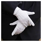 Белые хлопковые рабочие перчатки для осмотра для женщин и мужчин, бытовые перчатки, ювелирные изделия для монет, легкие перчатки для сервировкиофициантовводителей, 1 пара