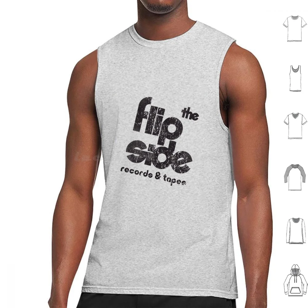 Flip Side Tank Tops Print Cotton Flip Side Records 8 Track Music Queen 70S Kiss Us Vinyl And Roll Country Seventies 60S