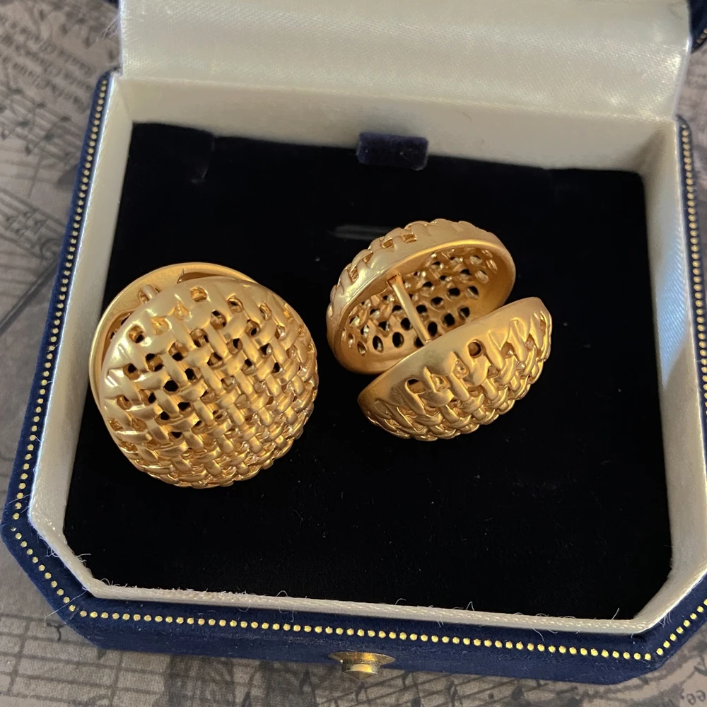 Ретро геометрический полый шар с двусторонними сережками роскошные модные