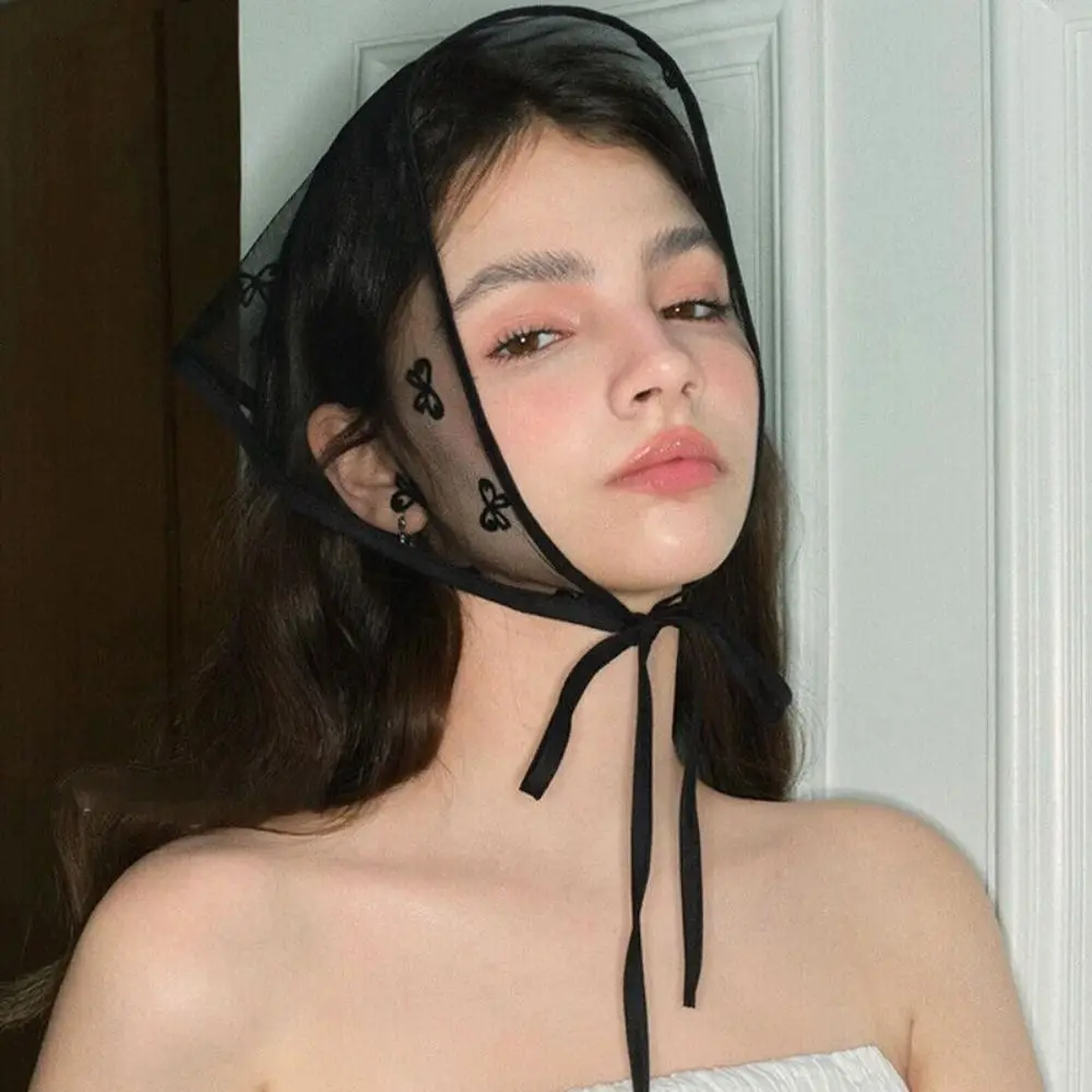 Женский Кружевной Треугольный Шарф С Цветочным Принтом Повязка На Голову В Стиле